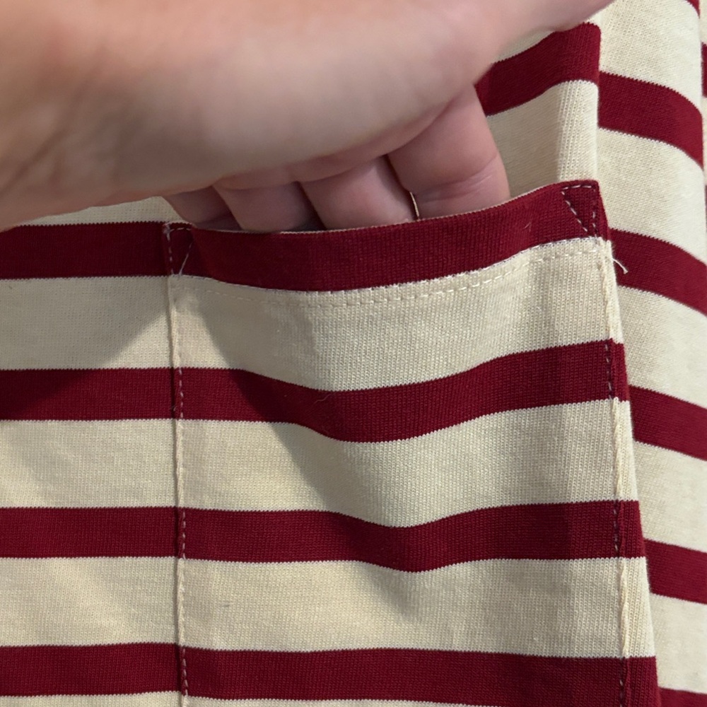 J. Crew Red and Cream Striped Short Sleeve Tee - Picture 4 of 5